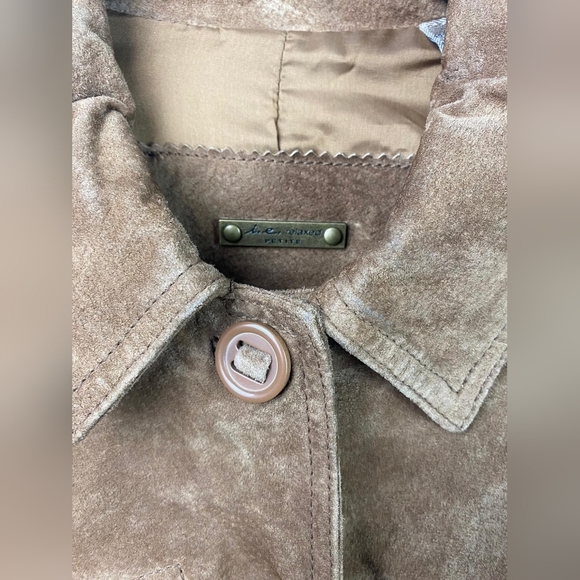 i.e. Relaxed Brown Leather Cargo Moto Streetwear Boho Chunky Jacket Size SP‎ - Picture 3 of 8